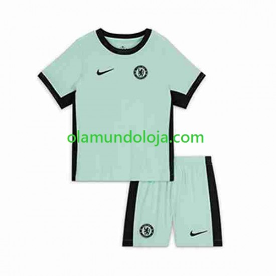 Camisola Chelsea Criança Equipamento Terceiro 2023-2024 Manga Curta